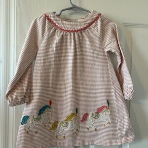 Baby Boden Carousel Dress Pink Stripe
